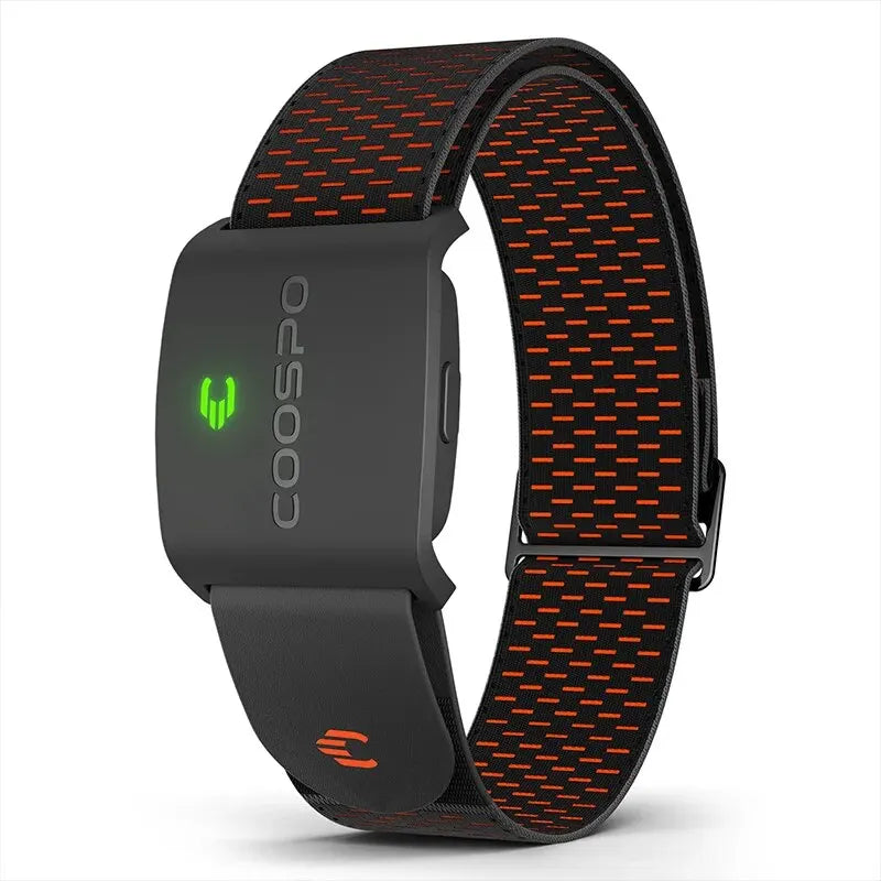Black Armband Heart Rate Monitor Bluetooth 5.0 ANT+ 35 Hour Fitness Tracker