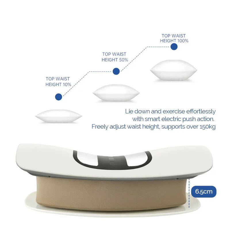 White Electric Lumbar Traction Back Massager with Vibration Support for Waist Relief