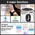 Premium Black Smart Fitness Bracelet with 24H Heart Rate & 127 Sports Modes