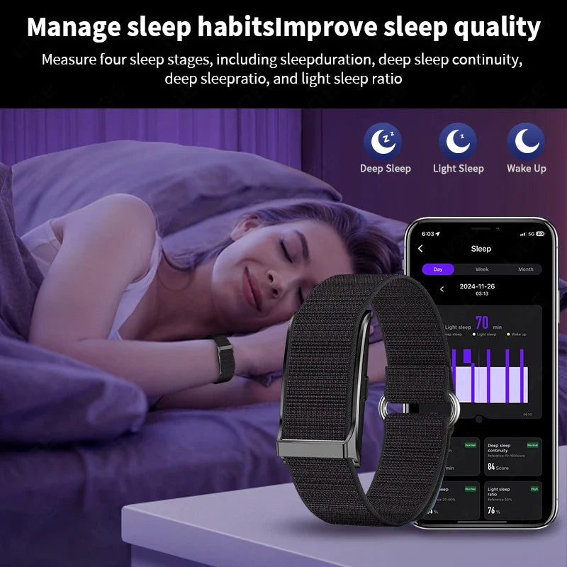 Premium Black Smart Fitness Bracelet with 24H Heart Rate & 127 Sports Modes