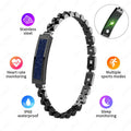 Black Smart Fitness Bracelet with Heart Rate SpO2 Sleep Tracking and IP68 Waterproof