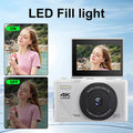 Premium White 4K Digital Camera with 3 Inch Flip Screen WiFi 32GB Card
