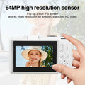 Premium White 4K Digital Camera with 3 Inch Flip Screen WiFi 32GB Card