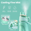 Premium Spray Water Bottle – Green 750ml, 2-in-1 Drink & Mist Function