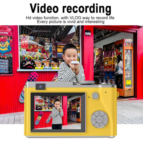 Premium Yellow UHD 48MP 4K Digital Camera with Flip Screen and 32GB Card