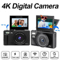 Premium Black 4K Digital Camera with 18X Zoom Autofocus and 32GB Card