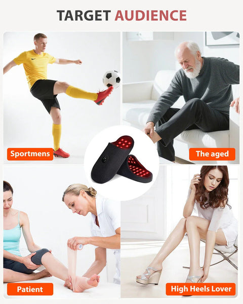 Black Rechargeable Red Light Therapy Slippers with 660nm and 850nm Infrared Light