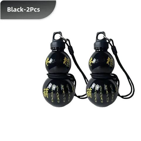 Premium Gourd Water Bottle Set – Black 2 x 800ml Leakproof Bottles