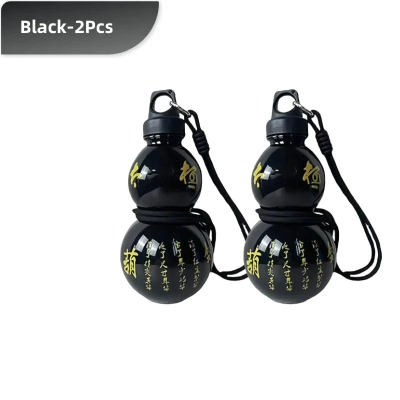 Premium Gourd Water Bottle Set – Black 2 x 800ml Leakproof Bottles