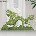 Premium Chinese Zodiac Dragon Jade Ornament – Traditional Natural Jade Display Decor