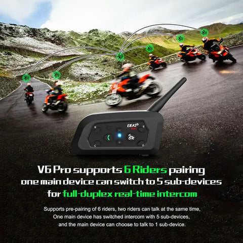 Premium NNEOBA Bluetooth Motorcycle Helmet Intercom Headset - 1200M