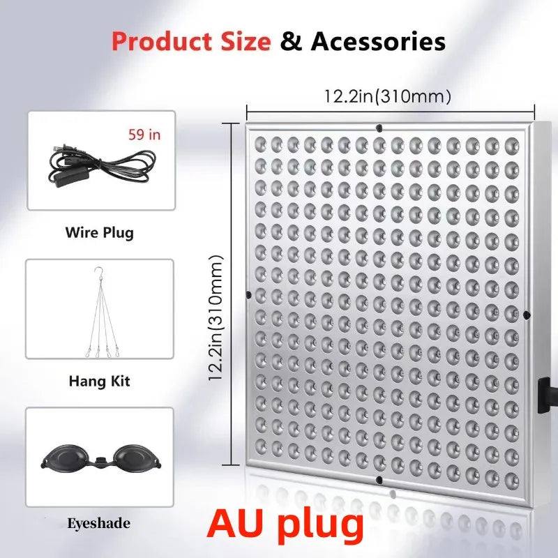 LED Red Light Therapy Panel Lamp with 225 LEDs for Face Skin and Wellness Care