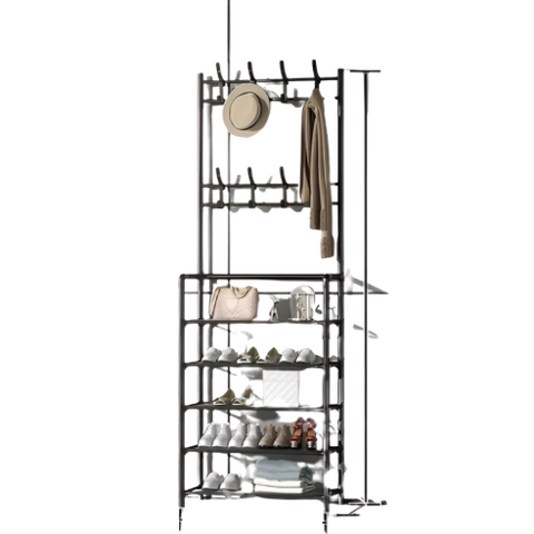 Free Standing Metal Shoe and Hat Rack Floor Storage Organiser