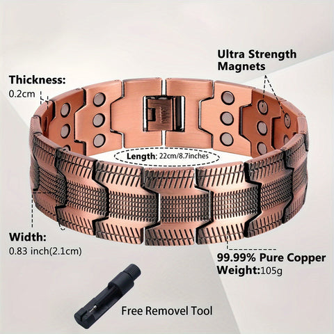 Premium 3X Strong Copper Magnetic Bracelet for Men