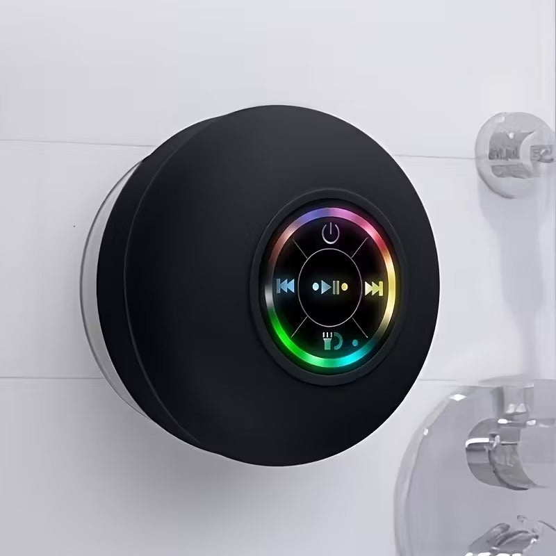 Premium Black Portable Wireless Speaker with Suction Cup USB-C Charging