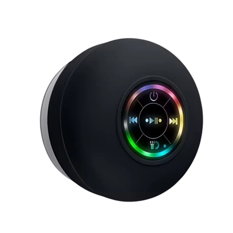 Premium Black Portable Wireless Speaker with Suction Cup USB-C Charging