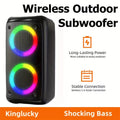 Premium Black Large Wireless Speaker with Deep Bass 2400mAh