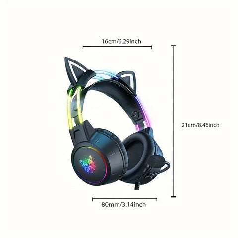 Gaming Headset with Detachable Cat Ear Microphone - SuperSaverAU - view 1