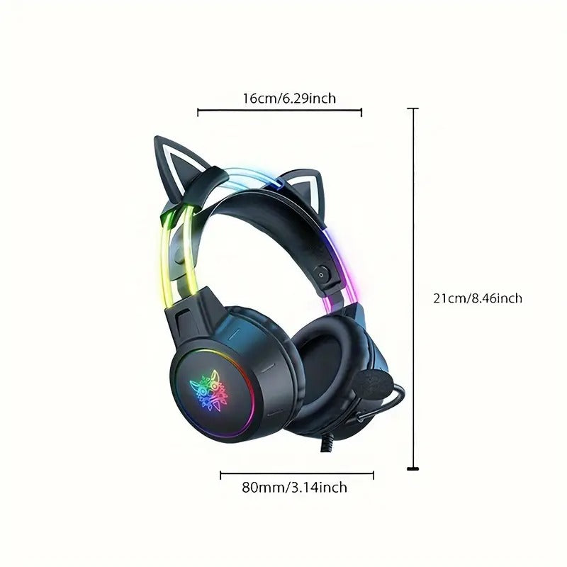 Gaming Headset with Detachable Cat Ear Microphone - SuperSaverAU - view 1