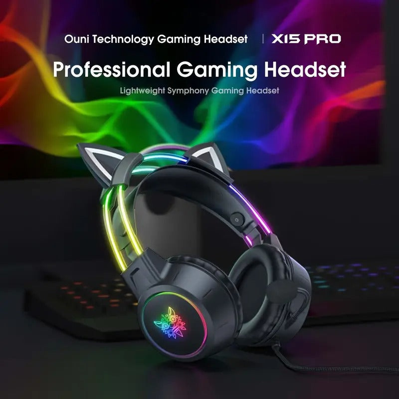 Gaming Headset with Detachable Cat Ear Microphone - SuperSaverAU - view 2