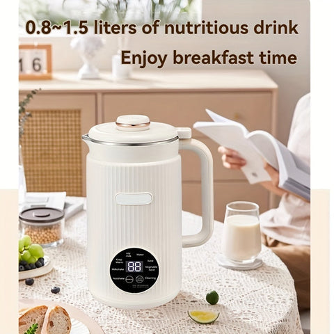 Premium White 800ml Mini Soy Milk Maker 9 in 1 Auto Clean 600W