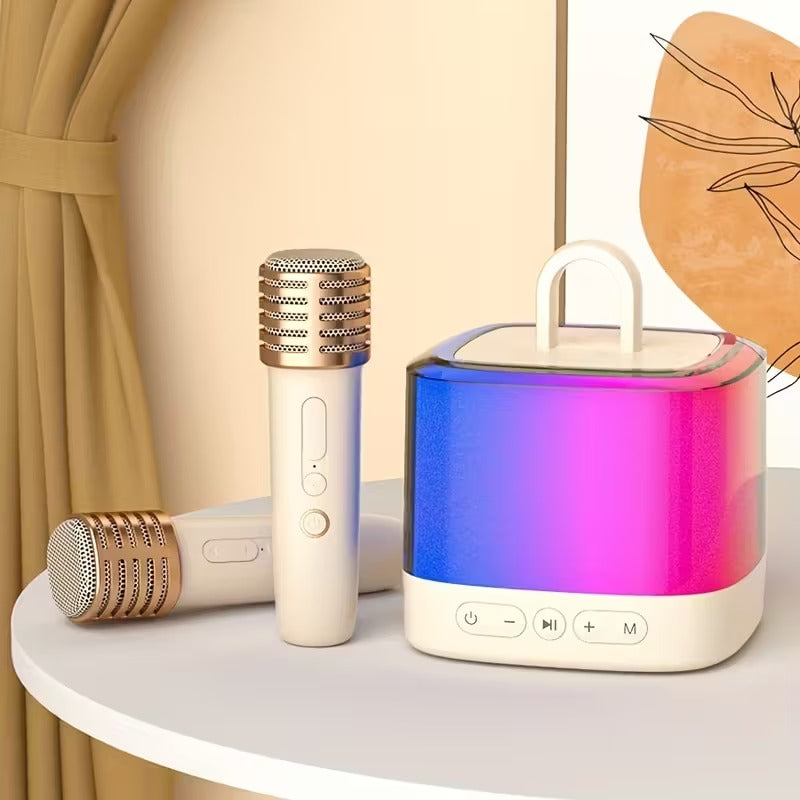 Premium K32 Mini Karaoke Machine with 2 Wireless Microphones