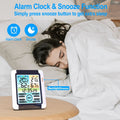 White Wireless Weather Station Digital Thermometer with Outdoor Sensor and Backlight