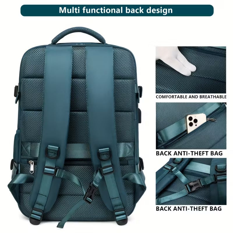 Premium Large Capacity Travel Backpack – USB Charging Port, 30 x 20 x 46cm