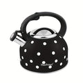 Premium 2.5L Black White Stainless Steel Whistling Tea Kettle