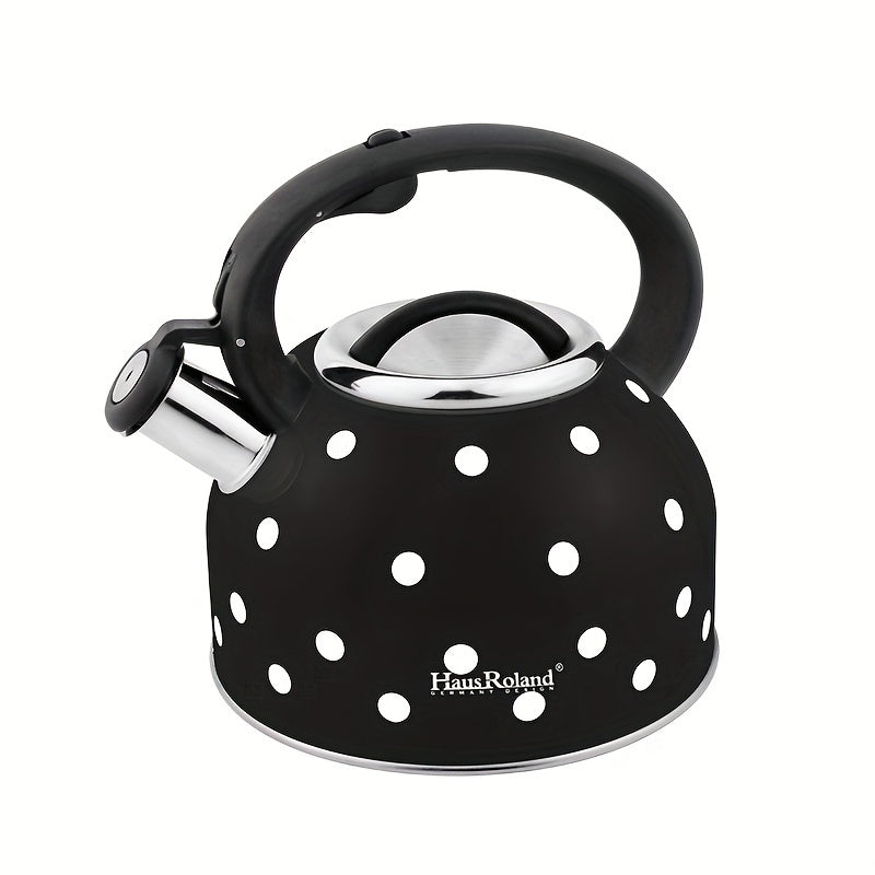 Premium 2.5L Black White Stainless Steel Whistling Tea Kettle