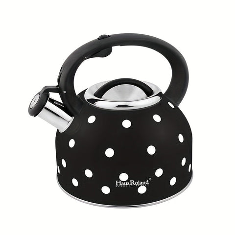 Premium 2.5L Black White Stainless Steel Whistling Tea Kettle
