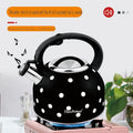 Premium 2.5L Black White Stainless Steel Whistling Tea Kettle