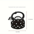 Premium 2.5L Black White Stainless Steel Whistling Tea Kettle