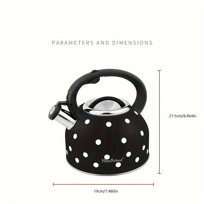Premium 2.5L Black White Stainless Steel Whistling Tea Kettle