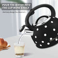 Premium 2.5L Black White Stainless Steel Whistling Tea Kettle