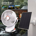Premium White Solar Battery Camping Fan with Light 10000mAh 4 Speeds