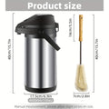 Premium 4L Stainless Steel Thermal Coffee Carafe with Pump 24 Hour Insulation