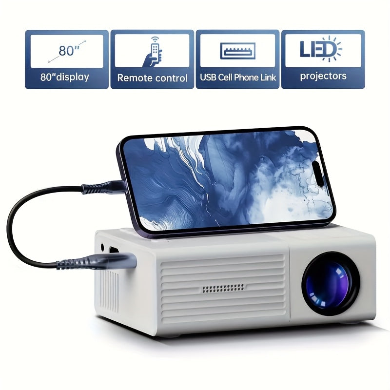 Premium 1080P HD Mini Projector with LCD Display USB Powered
