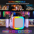 Premium Purple Wireless Mini Karaoke Machine with 2 Microphones