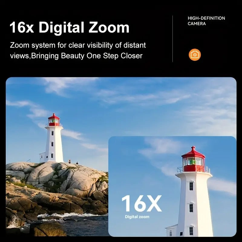 Premium 1080P HD Digital Camera with 16X Zoom and 32GB Card