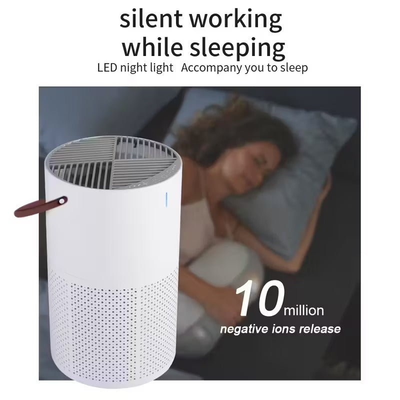 Premium White Portable 3 in 1 HEPA Air Purifier USB Powered Desktop Filter