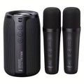 Premium Black Wireless Speaker with Dual Karaoke Microphones 1800mAh