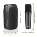 Premium Black Wireless Speaker with Dual Karaoke Microphones 1800mAh