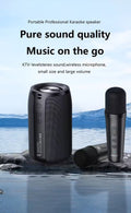 Premium Black Wireless Speaker with Dual Karaoke Microphones 1800mAh