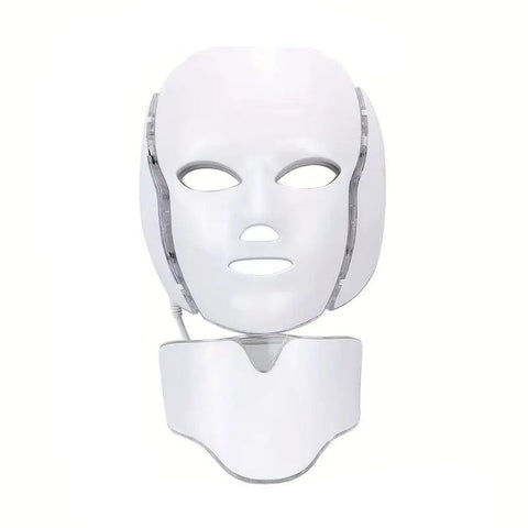 White LED Facial and Neck Mask with 7 Light Colours USB Rechargeable Skincare Tool