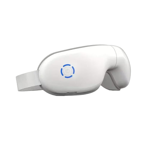 White 4D Portable Eye Massager with Heat Music and 180° Foldable Design