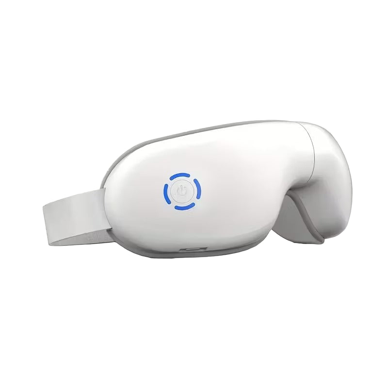 White 4D Portable Eye Massager with Heat Music and 180° Foldable Design
