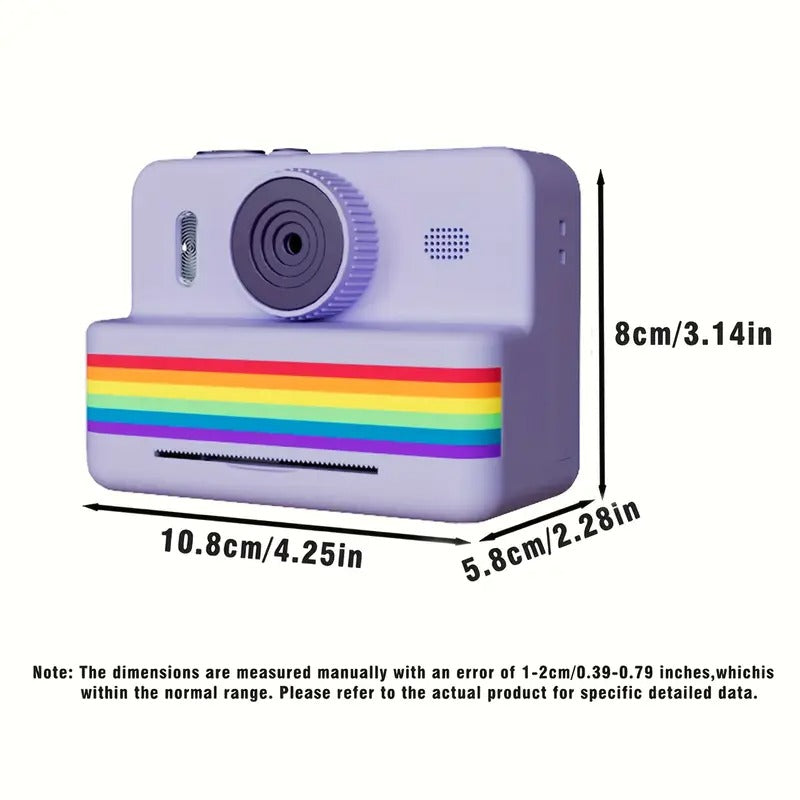 Premium Purple Portable Photo Printer Camera with 32G Card and Paper Rolls
