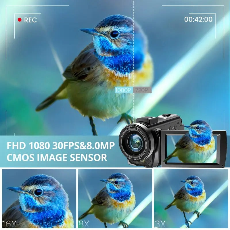 Premium Black 1080P 24MP Digital Camera with 3 Inch LCD Screen