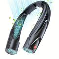 Premium Black Portable USB Neck Fan 6000mAh 6 Speed Hands Free Cooling